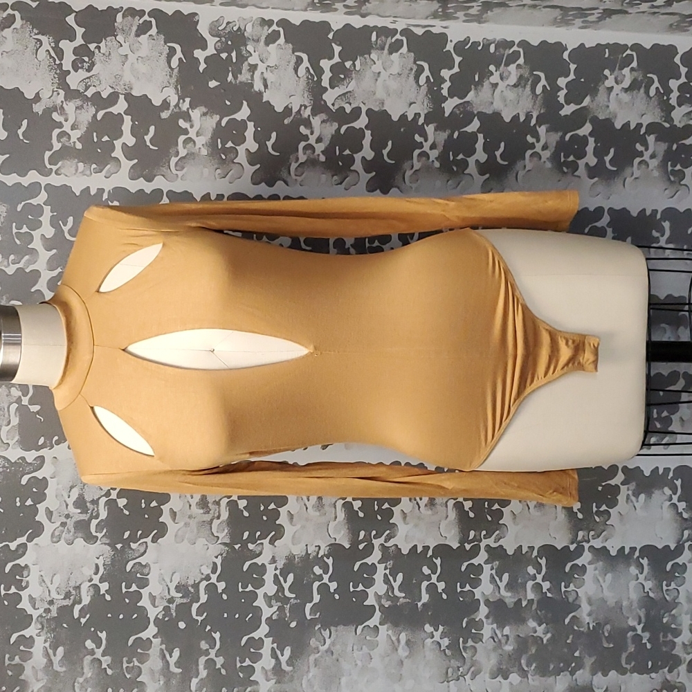 NWT Tan Bodysuit with Cutouts